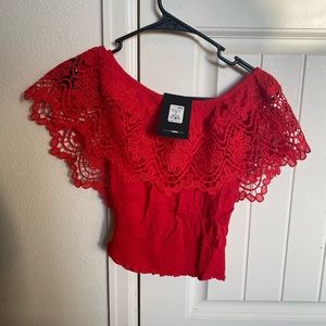 Off the shoulder crochet top